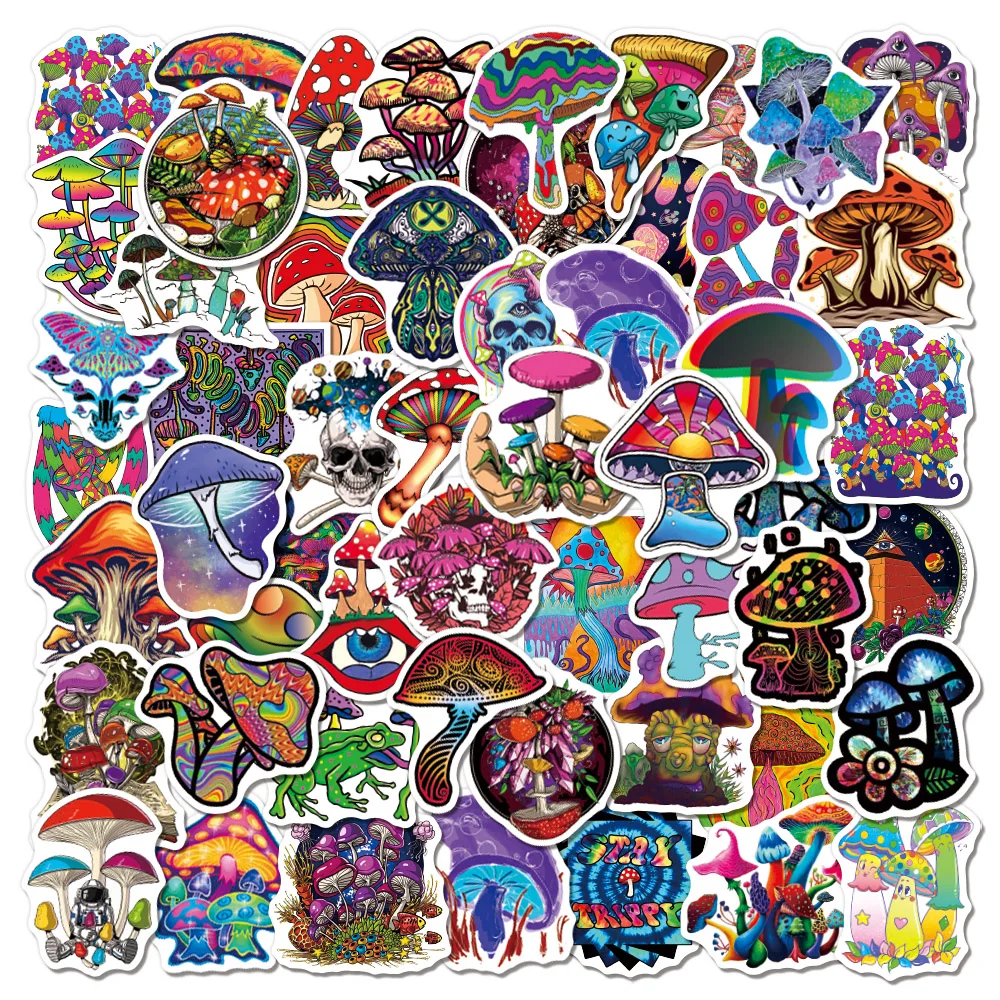 

Hippie Trippy Paddestoel Psychedelische Graffiti Stickers Voor Laptop Motorfiets Skateboard Waterdicht Decal Sticker Speelgoed