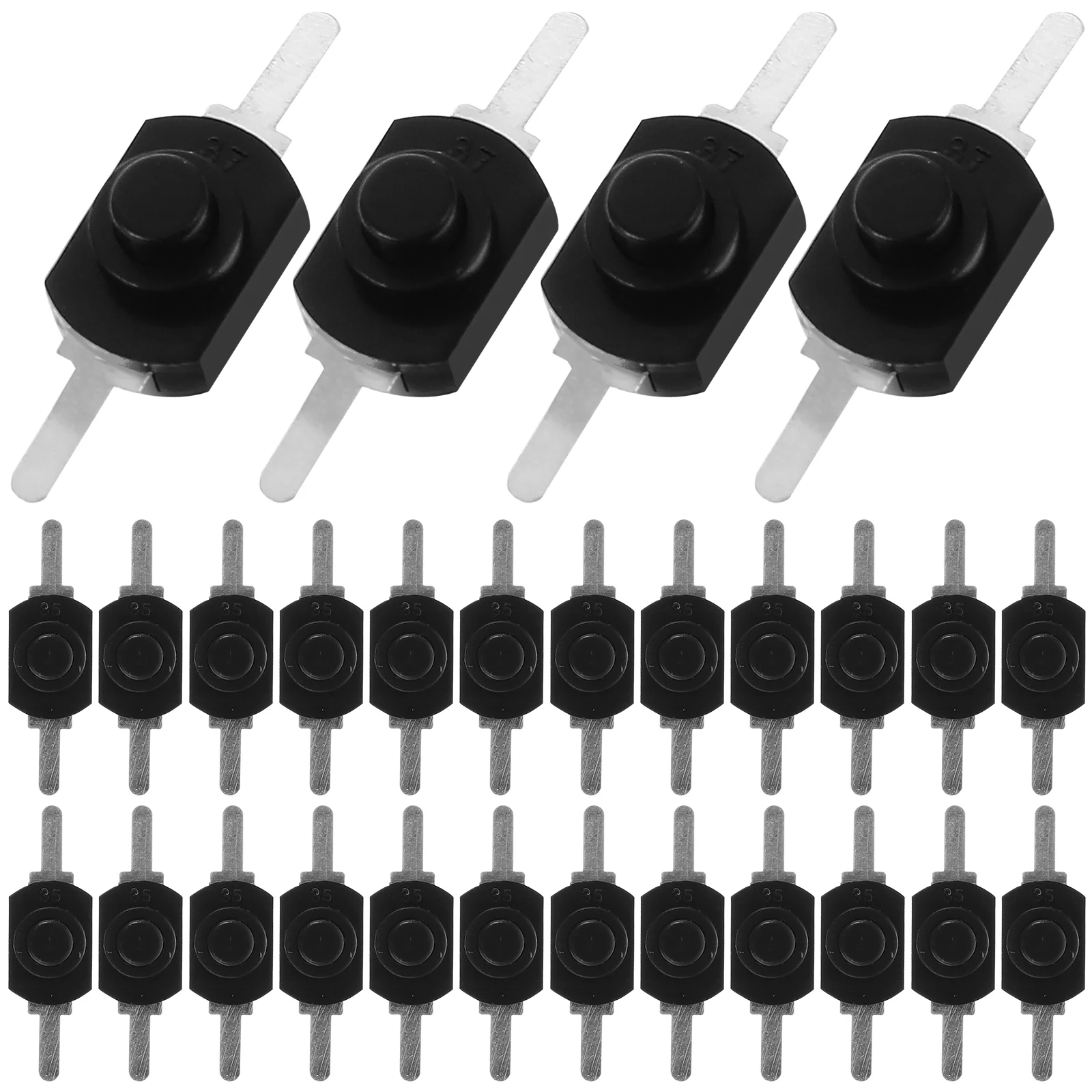 

50 Pcs Light Switch Lock Plug Switch Outlet Small Switch Flashlight Black Switch Micro Button Switch Mini Small Switch Lamp
