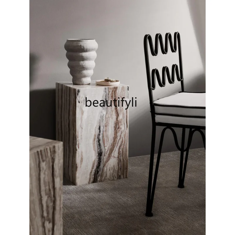 Силковый стиль серебряный дракон нефрит натуральный мрамор приставной столик