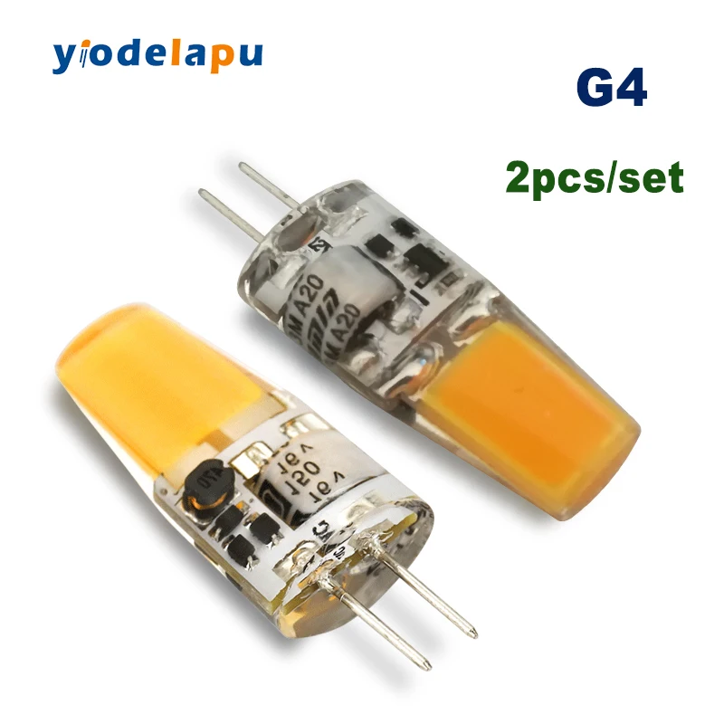 

2pcs/lot No Flicker G4 LED Lamp 1508 COB AC/DC 12V LED Bulb 3W Replace 30w Halogen Spotlight Chandelier Light