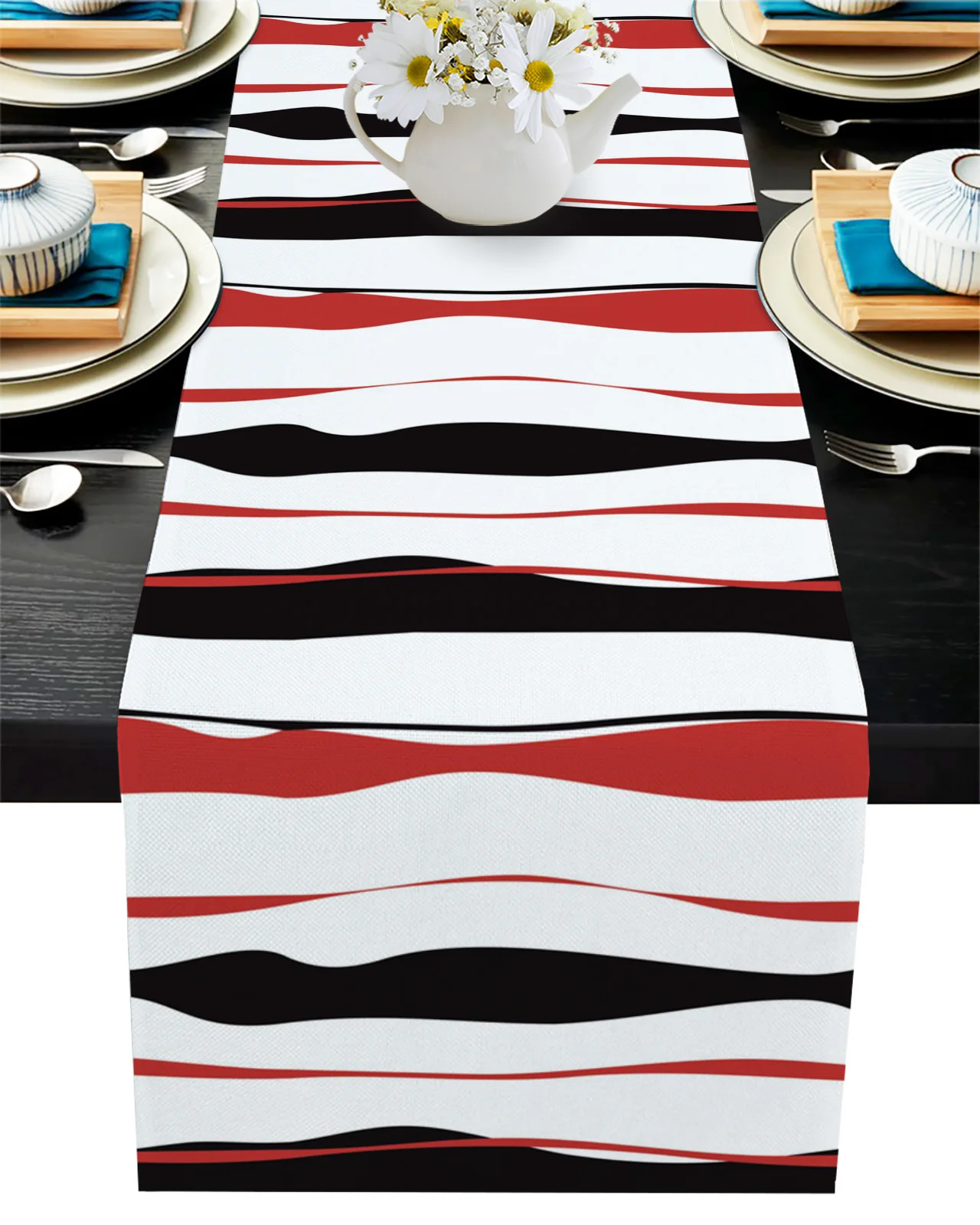 

Abstract Line Pattern Table Runner Luxury Home Dining Table Coffee Table Holiday Wedding Decor Party Table Runner