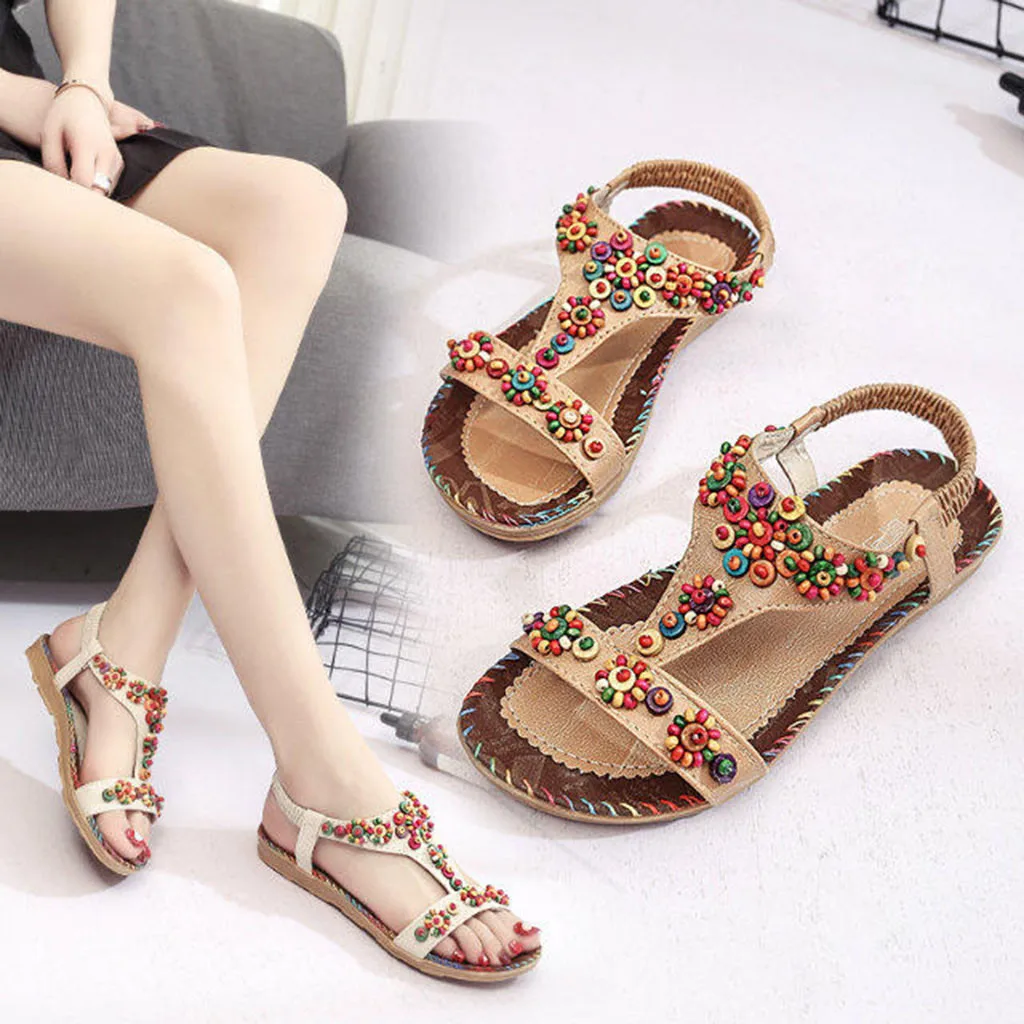 

2022 New Women Sandals Hot Fashion Summer Shoes Bohemia Gladiator Beach Flat Casual Sandals Leisure Female Ladies Shoes