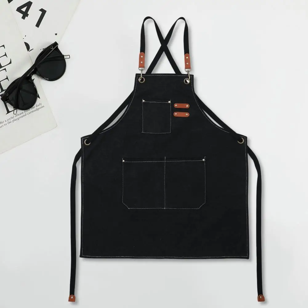 

Useful Cooking Apron Waterproof Sleeveless Restaurant Kitchen Chef Workwear Anti-stain Apron Cotton Baking Apron Daily Wear