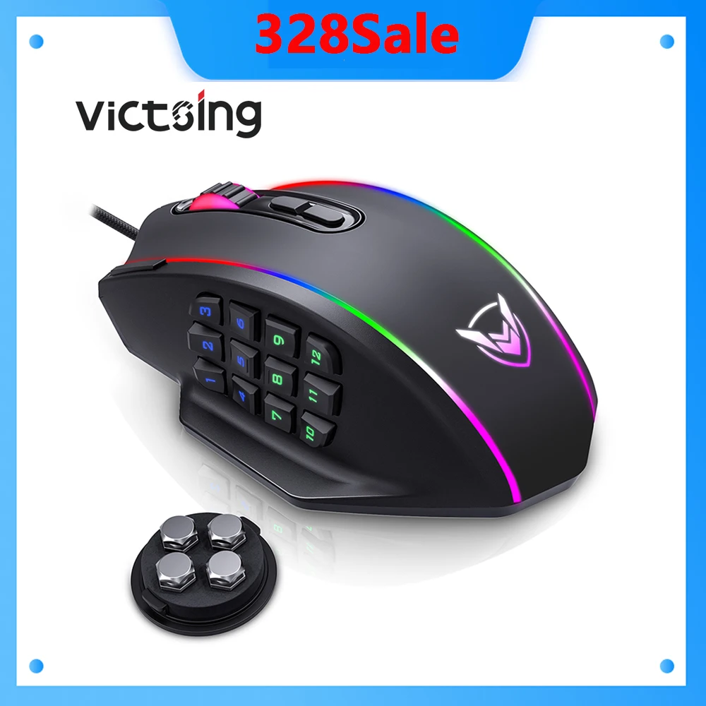

Мышь Компьютерная ViCTSing игровая Проводная со светодиодсветодиодный подсветкой и USB-портом