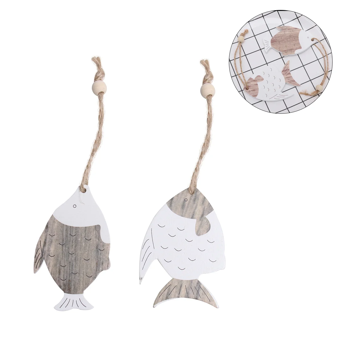 

Wooden Pendant Wall Shaped Decorative Hanging Mediterranean Decoration Marine Styleprinted Cartoon Ocean Charm Pendants Decor