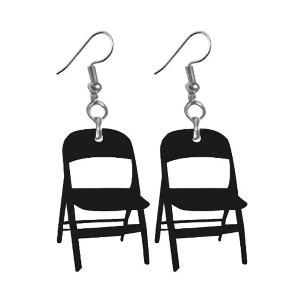 Складные серьги в стиле хип-хоп на стул забавные акриловые серьги-подвески