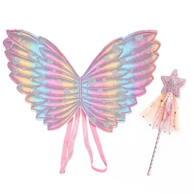 

Pink Angel Wings/Fairy Wand Butterfly Costume Party Props Prank Lolita Dressup Cloth Accs Girls Entertainment Decor Prop