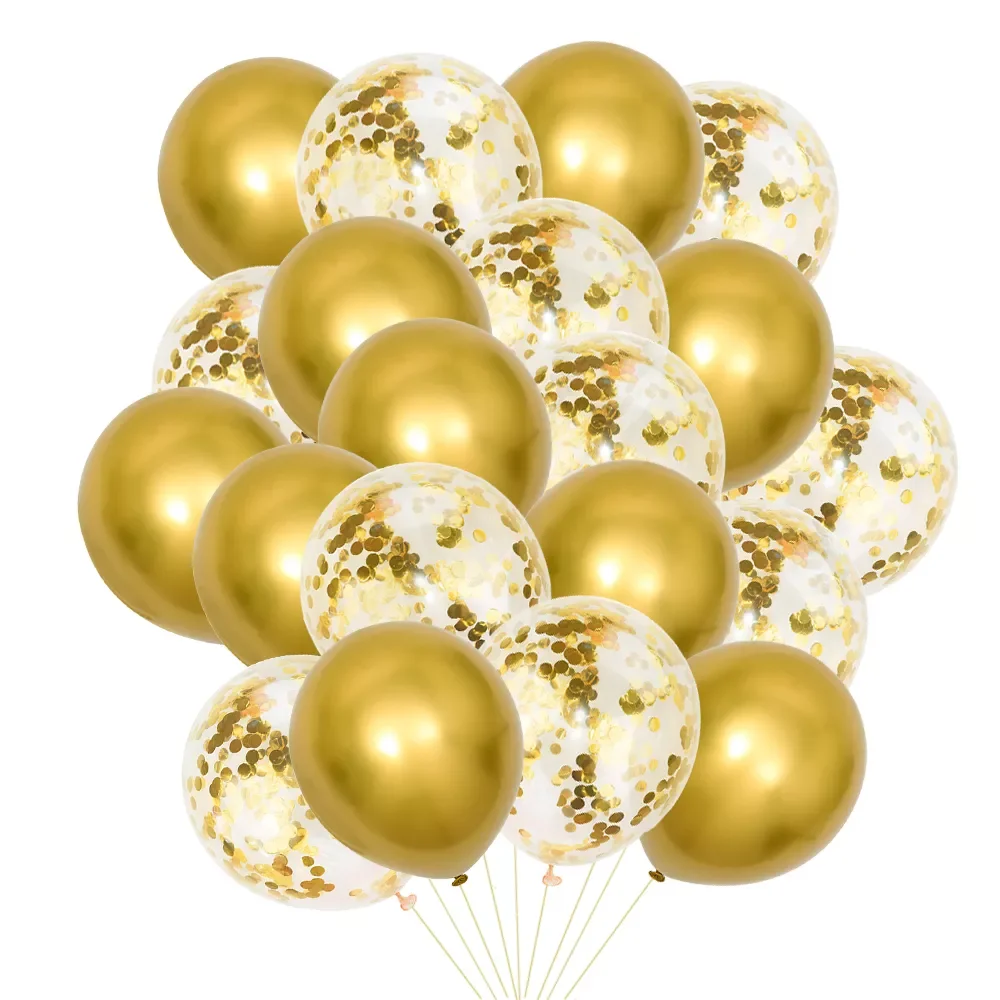 

10/20 pcs of 12-inch golden confetti latex balloons birthday party decoration wedding balloons baby shower decoration balloons