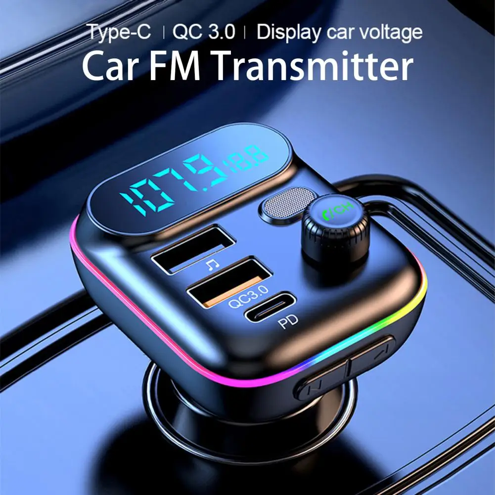 

Car FM Transmitter Car MP3 Player TF Card U Disk Playback 3.1A USB Car Charger Handsfree Bluetooth 5.0 Car Kit FM Modulator