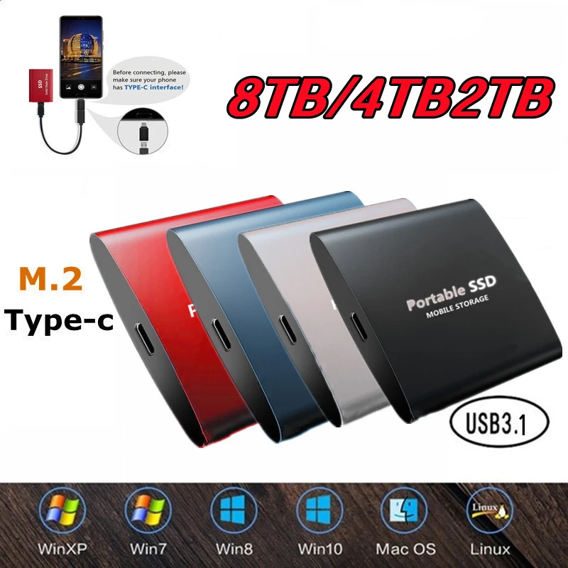

Диск SSD, USB 3,0, 16TB4tb, устройство для хранения для компьютера, портативный