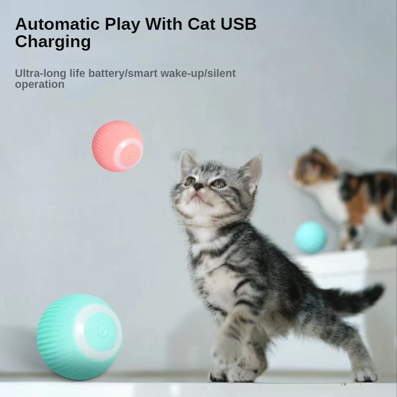 

Electric Cat Cheerble Ball Toys Automatic Rolling Smart Cats Toy Interactive for Pets Training Self-moving Kitten Indoor Playing