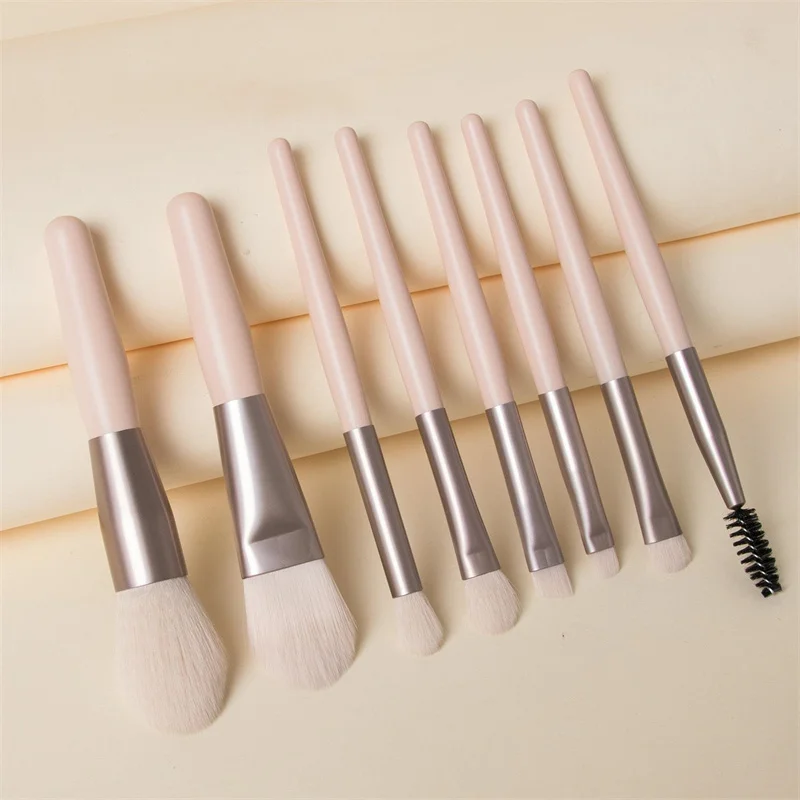 

8Pcs Makeup Brushes Travel Set Foundation Eyeshadow Powder Eyeliner Beauty Makeup Tool Kits for Face Eyes Soft Fiber