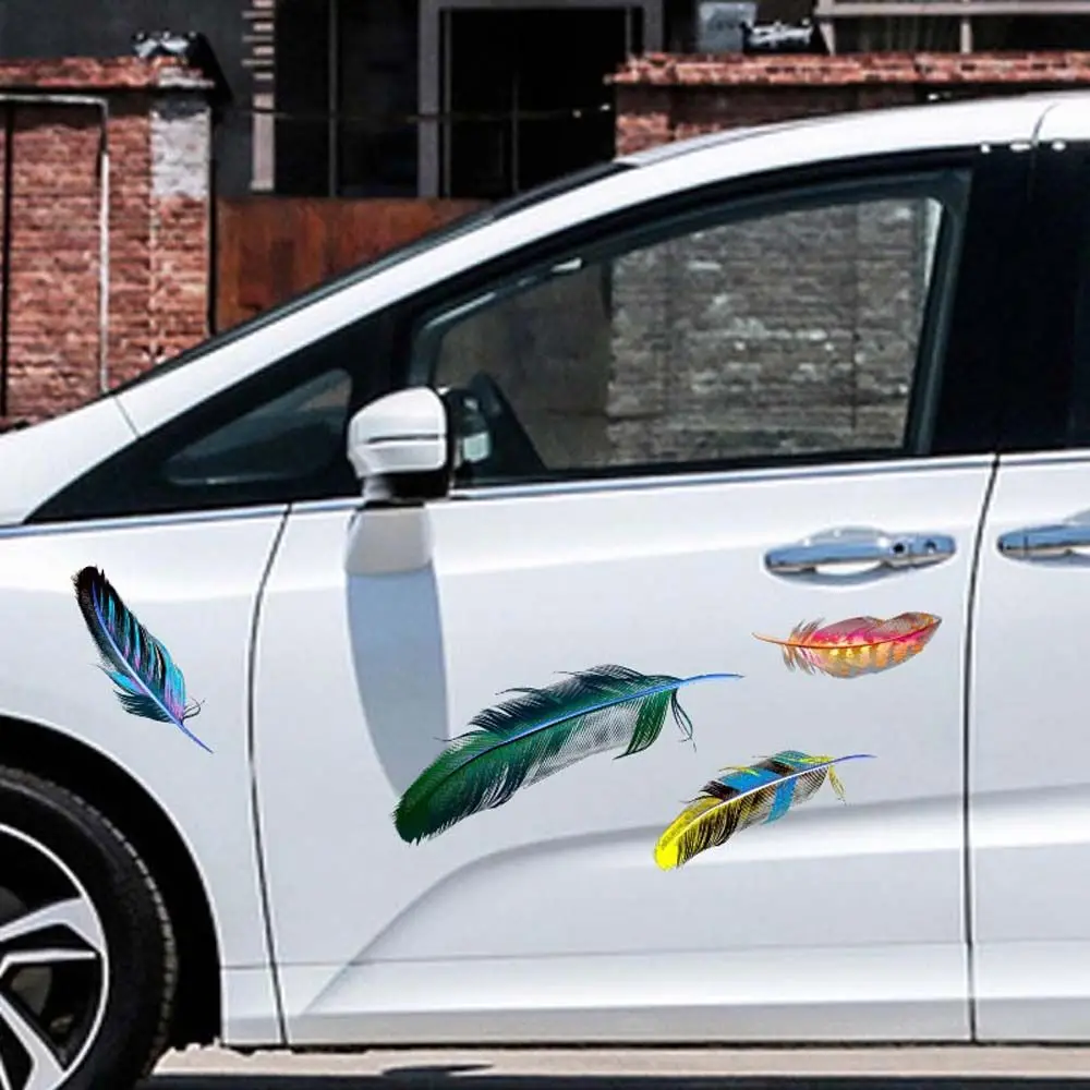 

Car Styling Decoration Auto Motorcycle Decals Transparent Feather Stickers Vinyl Stickers Scratch Decorative Sticker