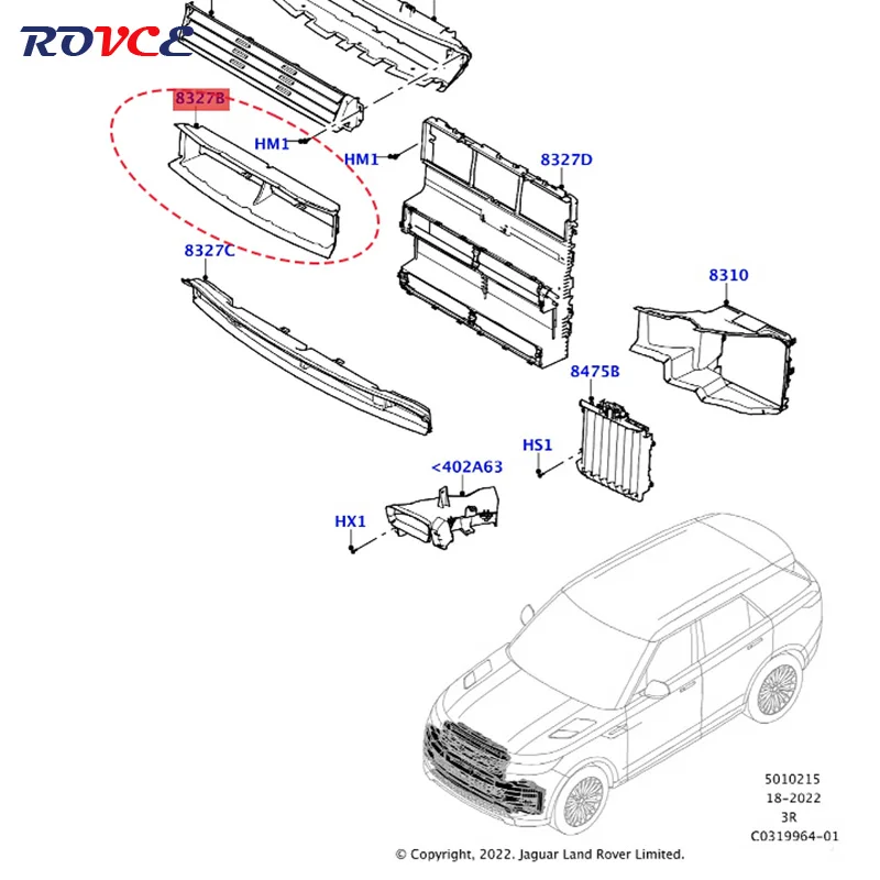 LR168396 Впускной колпачок переднего бампера для Land Rover Range Sport 2023 аксессуары