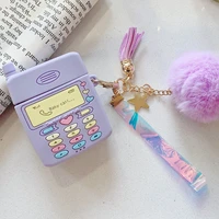 pop push cute purple soft sillicone case for apple airpods 1 2 3 baby call mobile wireless earphone cover box
