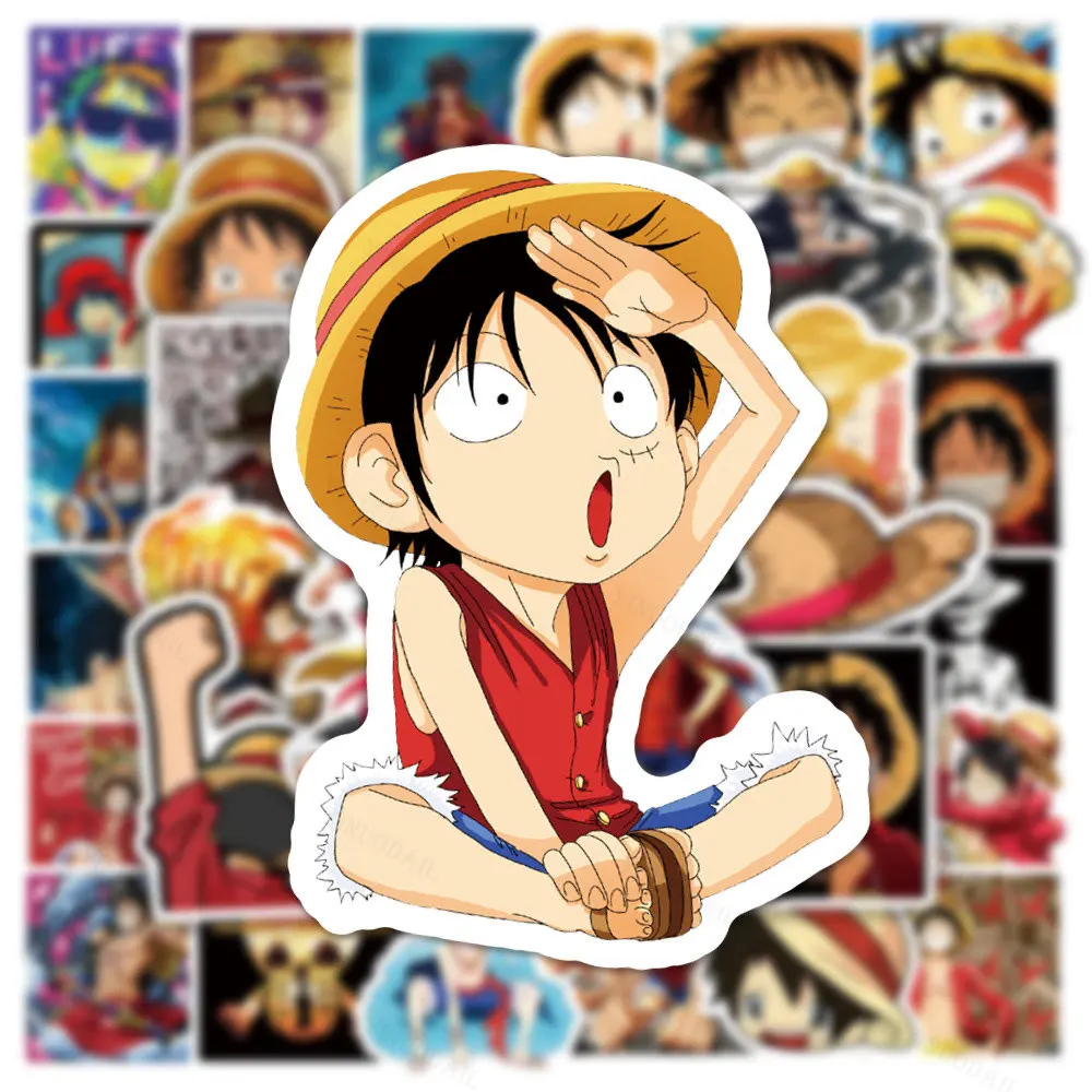 

100PCS One Piece Luffy Cartoon Sticker Anime DIY Kid Toy Waterproof Cool Decals Graffiti Skateboard Car Laptop Water Bottle