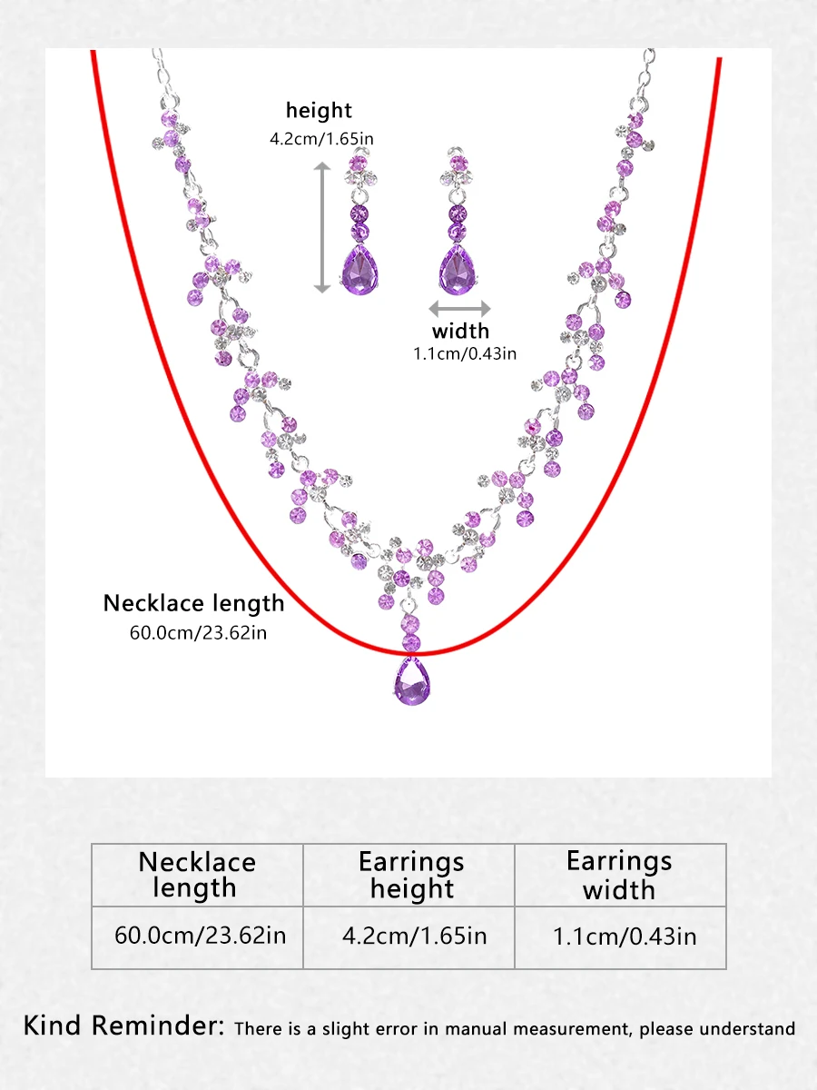 Itacazzo Модный свадебный набор ювелирных изделий-фиолетовая Корона/ожерелье