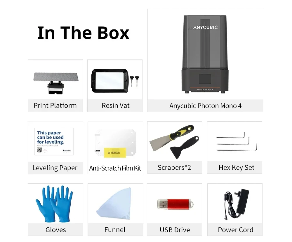 ANYCUBIC Photon Mono 4 Ultra 10K Смола 3D-принтер 7-дюймовый HD-мониноэкран и источник света COB