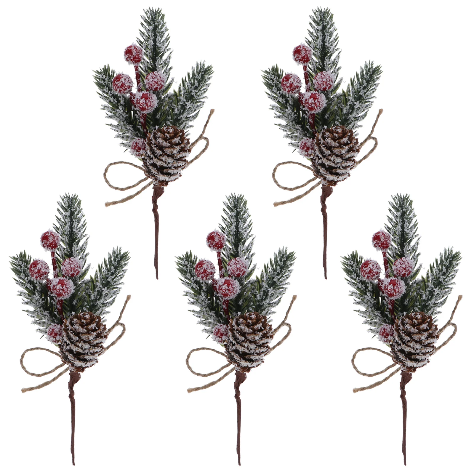 

5pcs Christmas Flower Spray Pinecone Twigs Pinecone Picks Berry Pine Fresh Flower Arrangements Pine Cone Branch