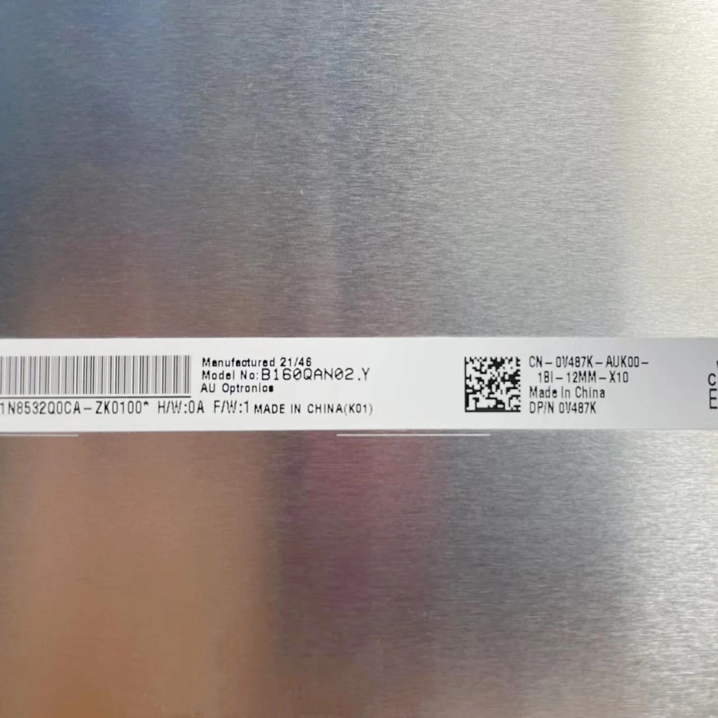 

B160QAN02.Y 2560x1600, 40 контактов, оригинальный 16,0 дюймовый ЖК-экран для ноутбука, панель дисплея, матрица