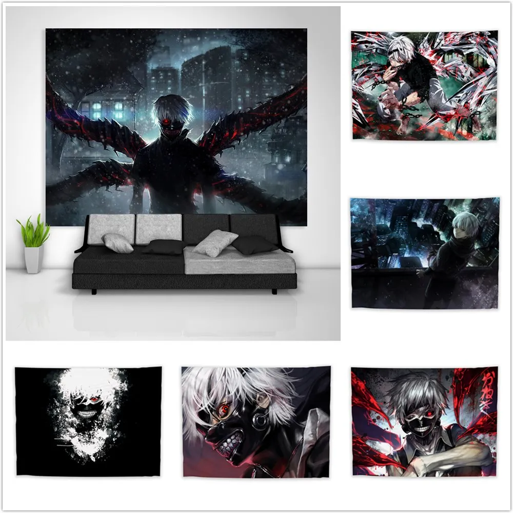 

Tokyo Ghoul Ken Kaneki Tapestry Art Wall Hanging Sofa Table Bed Cover Home Decor Poster