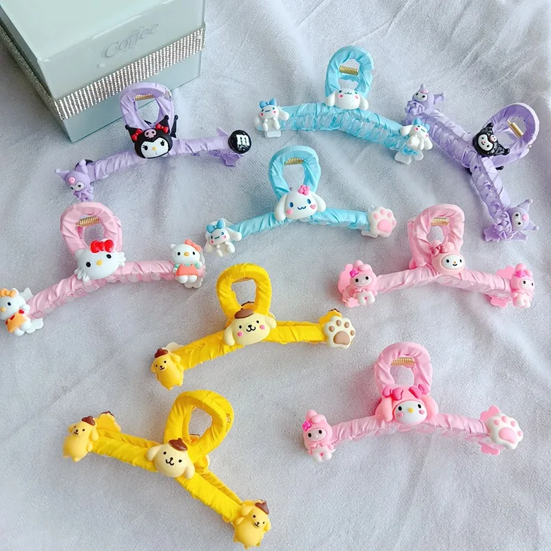 

Зажим для волос Kawaii Kuromi в виде милых девушек, сердец, мультяшная моя мелодия, животные, зажим для волос, зажим для волос в виде коричника, соба...