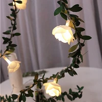 rose flower led fairy string lights christmas tree decorations outdoor usb battery powered wedding lights garland decor 2040led