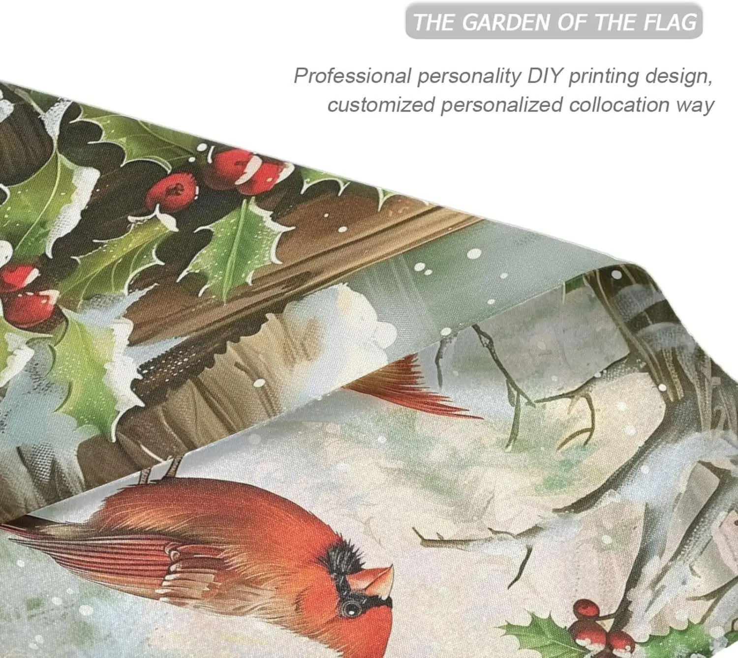 Wamika Merry Christams Садовые флаги 12 x 18 двусторонние Cardinal Red Bird Holly Berry Branches Snow Добро