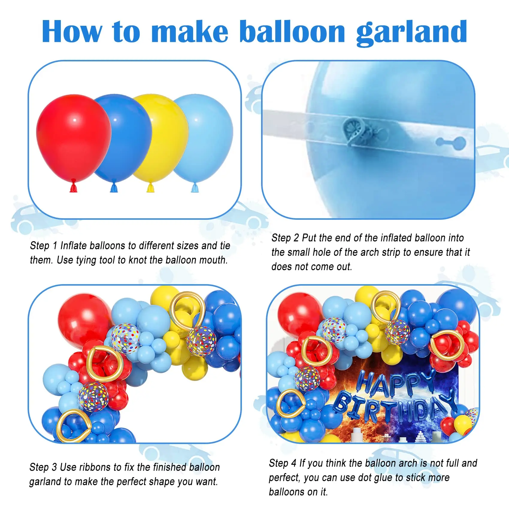 Набор воздушных шаров RENYUAN радужная тематика