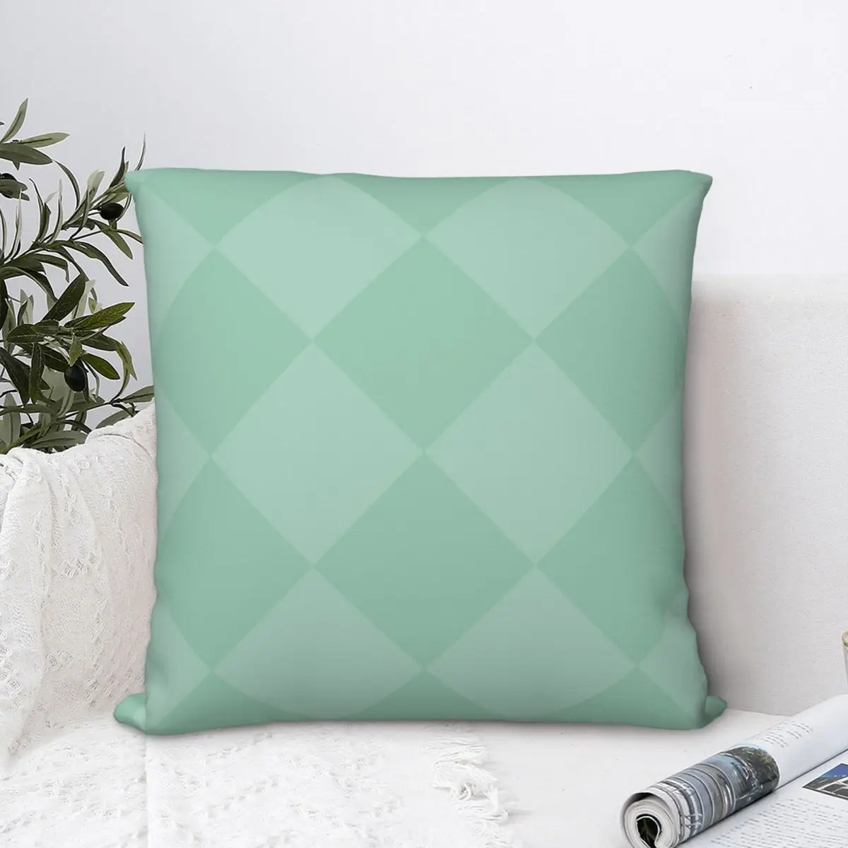 

Квадратная наволочка с зелеными бриллиантами из полиэстера