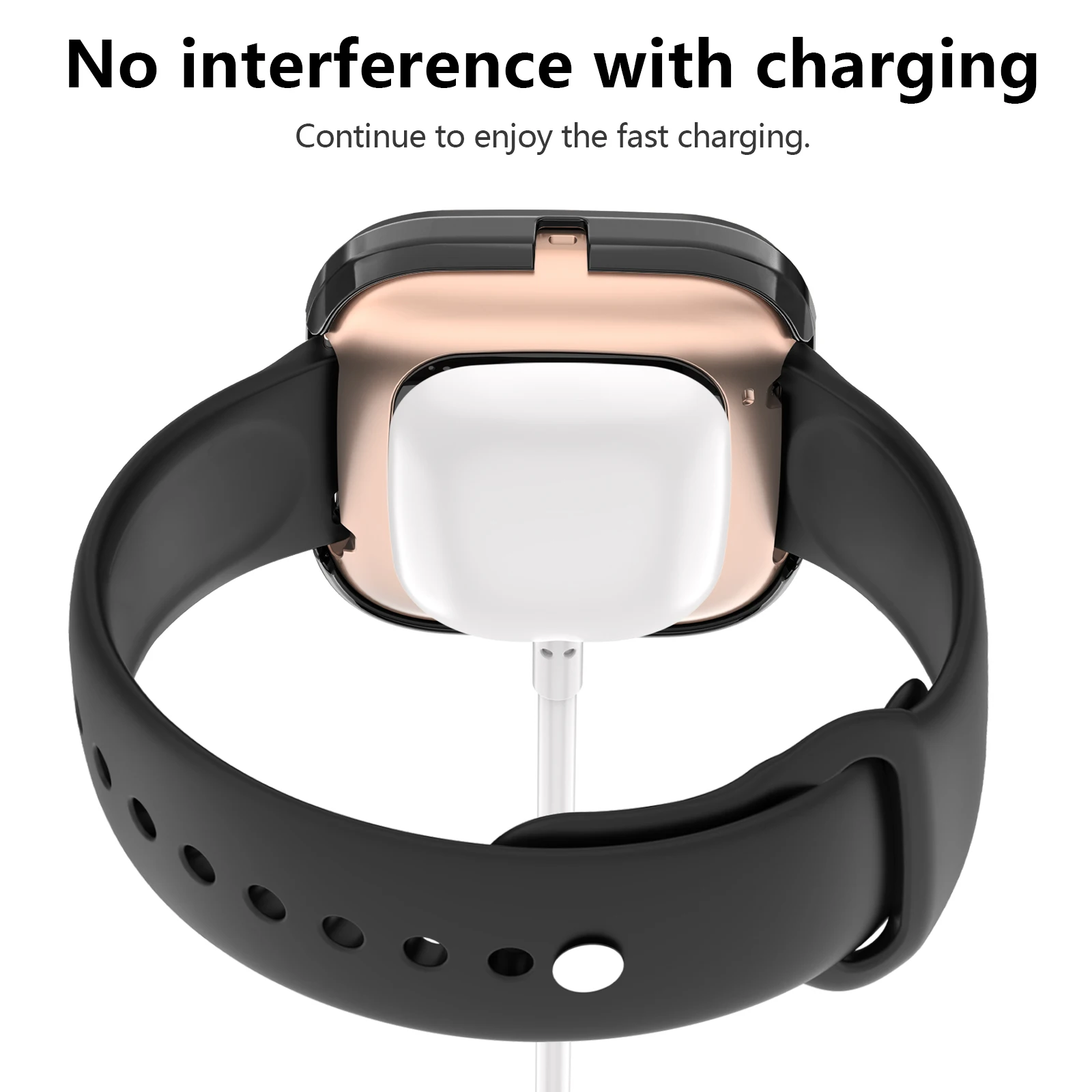 Glass Screen Protector Watch Case for Fitbit Versa 3/ Sense Tempered Cover Full Cover Bumper Shell for Fitbit Versa 3 Sense Case