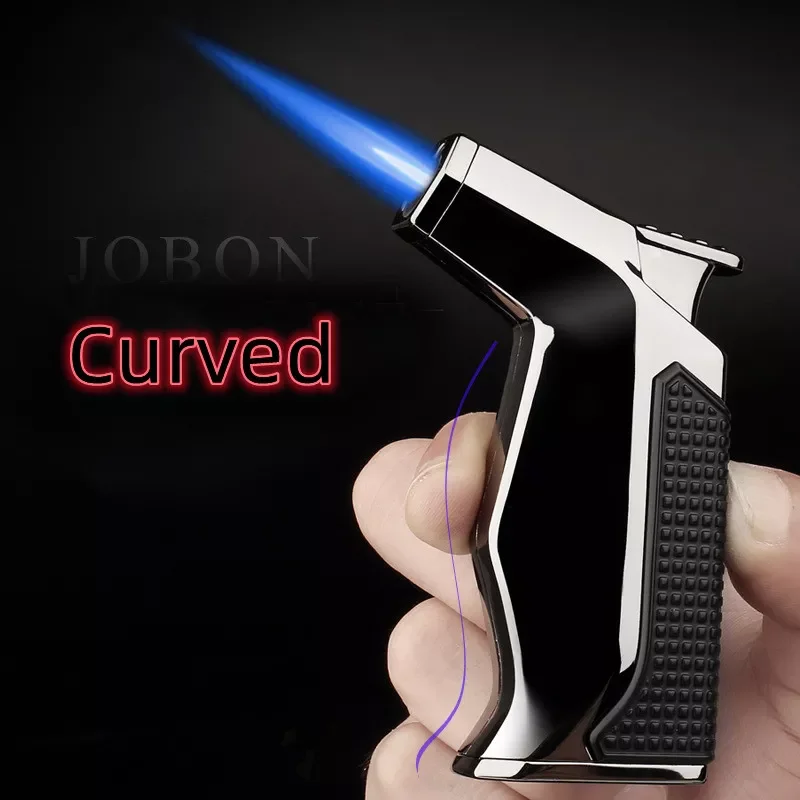 

JOBON Metal Outdoor Windproof Butane Gas Lighter Blue Flame Straight Flush Gun Cigar Lighter Kitchen BBQ Cooking Jewelry Tools