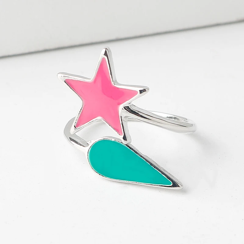 

2021 New Hunter X Hunter Hisoka Ring Silver Color Teardrop Star Layered Open Ring Classic Cosplay Anime Jewelry Accessories