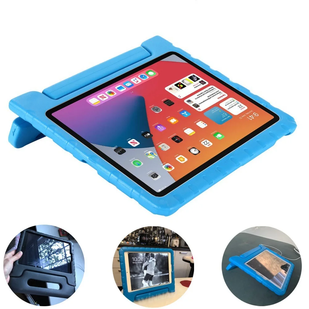

2022 For ipad air 4 case EVA full body cover for ipad 8th generation case Handle stand case for kids for iPad 2 3 4 case