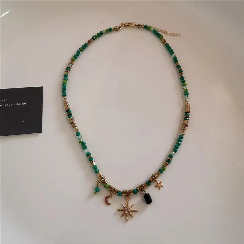 Цветное колье ручной работы из бисера акриловая бабочка металлическое ожерелье