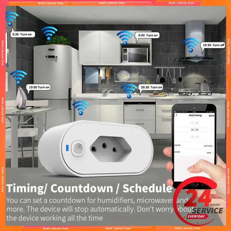 

Reliable Performance Tuya Wifi Socket Durable Easy-to-use Smart Outlets Wifi Socket Plug Convenient And Multifunctional