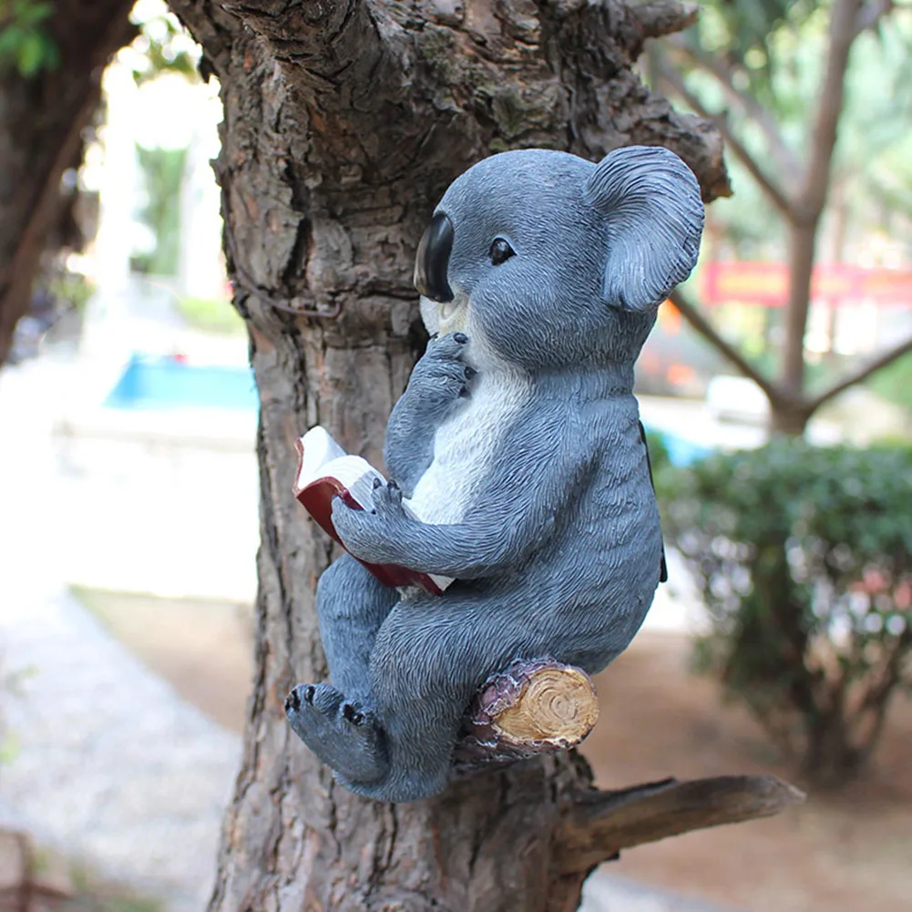 

Animal Solar Lamp Led Resin Craft Garden Statue Gift Home Art Funny Cartoon Koala Ornament Landscape Lawn Outdoor Decor
