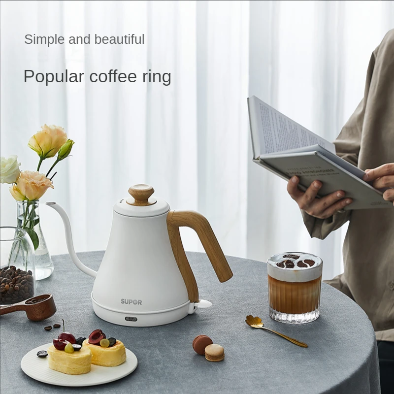 Electric kettle household stainless steel boiling water electric teapot hand-brewed coffee hanging ear fine mouth insulation