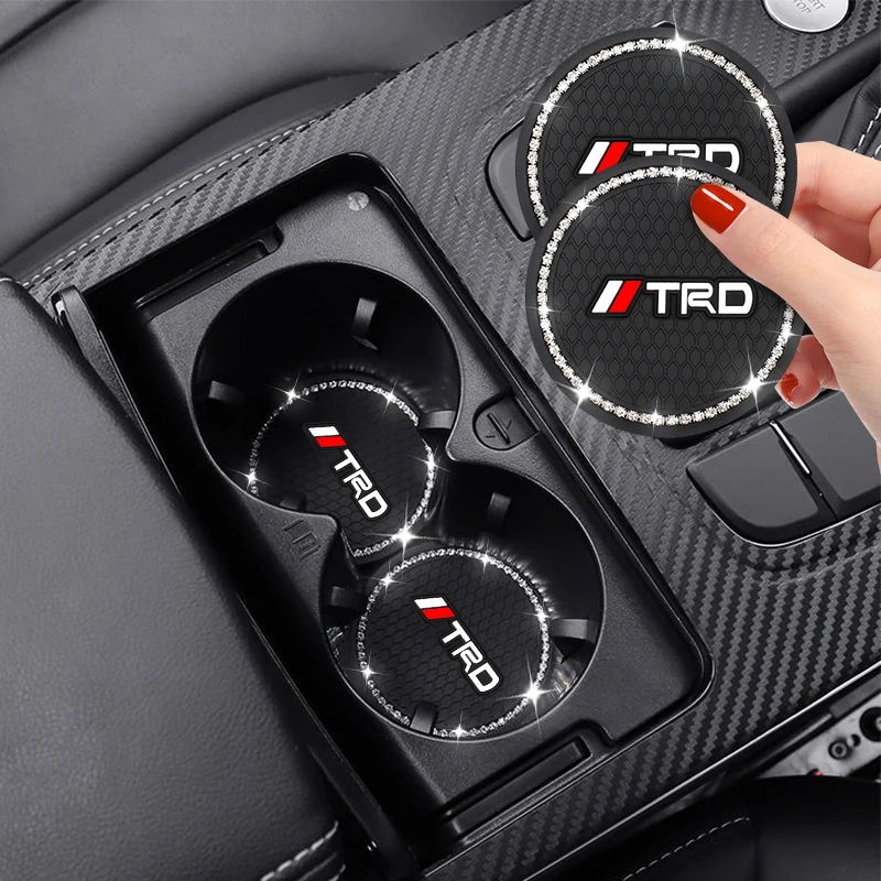 Автомобильный Алмазный коврик для чашки, нескользящий коврик для водяной чашки для Toyota TRD Tacoma Tundra 4runner HIGHLANDER Rav4 Chr Avensis Yaris Camry Racing