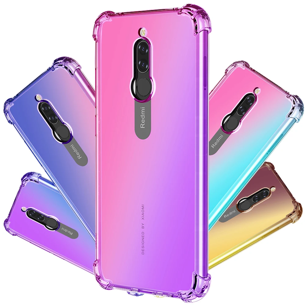 

Luxury Phone Case for Xiaomi Redmi 8A 8 7A 7 6 Pro Hybrid Gradient TPU Built-in Soft 4 Reinforced Shock-Absorbing Corners Bumper