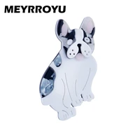 meyrroyu cute style womens brooch acrylic material lovely dog shape brooches women high quality girls jewelry on bags clothes