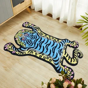 tibetan tiger rug handmade tufted tiger shape carpet floor mat non slip absorbent bathroom mat home decor living room area rugs free global shipping