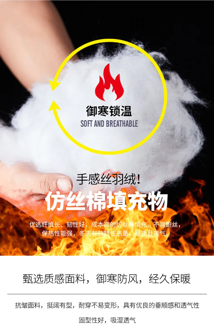 Cotton coat Autumn and winter Men's coat Fashion casual stand collar cotton coat Thickened warm cotton jacket trend