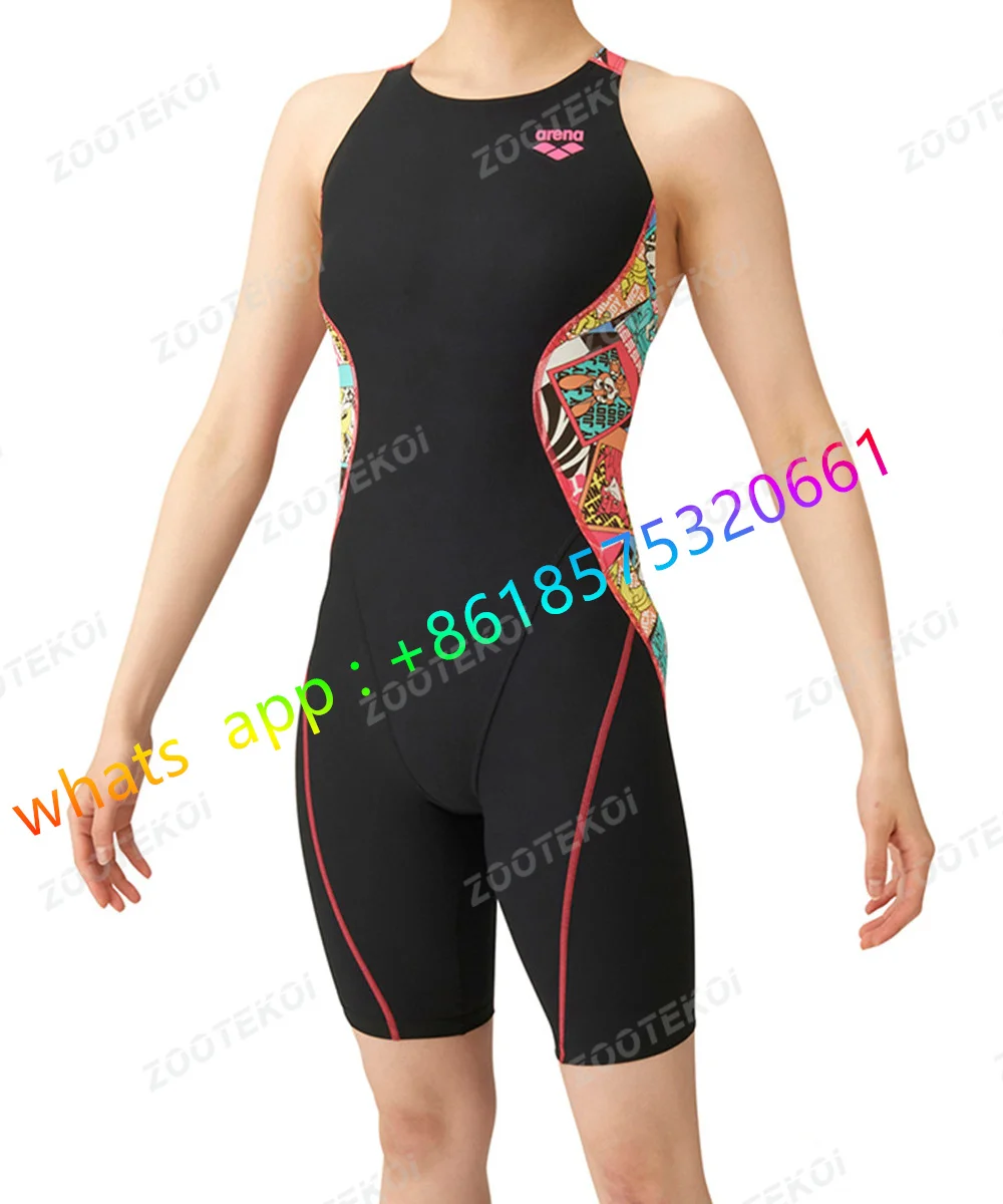 2023 Women One Piece Swimwear Professional Knee Length Racing Swimsuit Sports Swimwear Surfing Bikini Bathing Suit Monokinis