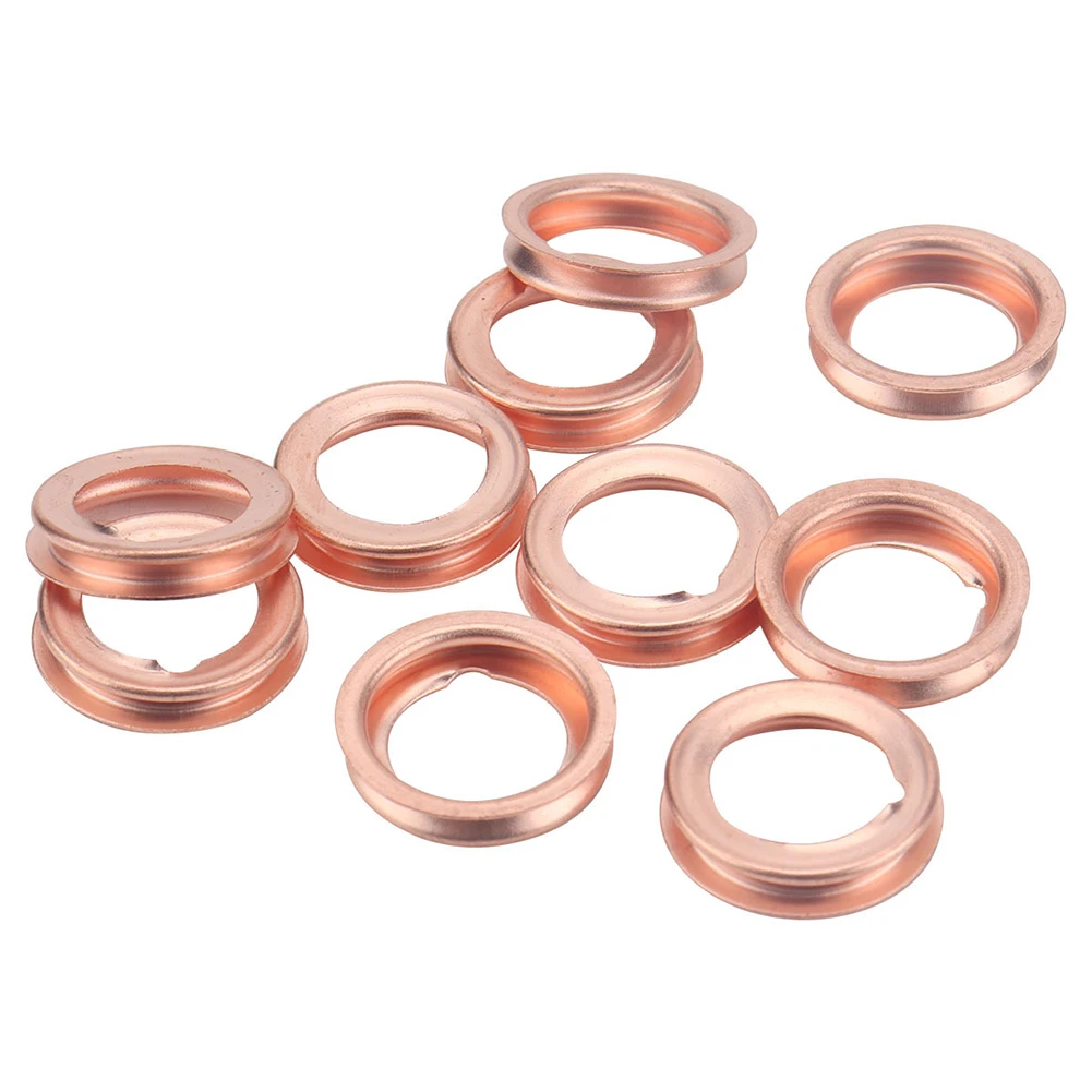 

Stable Characteristics High Reliability Replacement Easy Installation Oil Drain Plug Washer 10PCS Copper Color Car Accessories