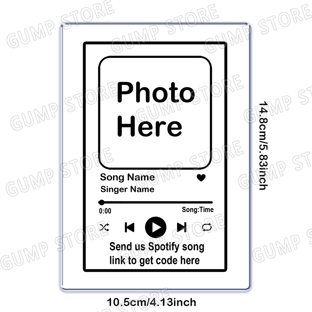 

Персонализированная акриловая табличка с плейлистом Spotify