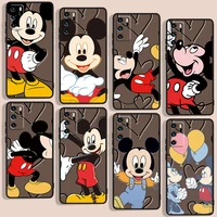 mickey mouse phone case for huawei p10 p20 p30 p40 p50 lite pro 2019 plus lite e 5g black luxury silicone back soft funda cover