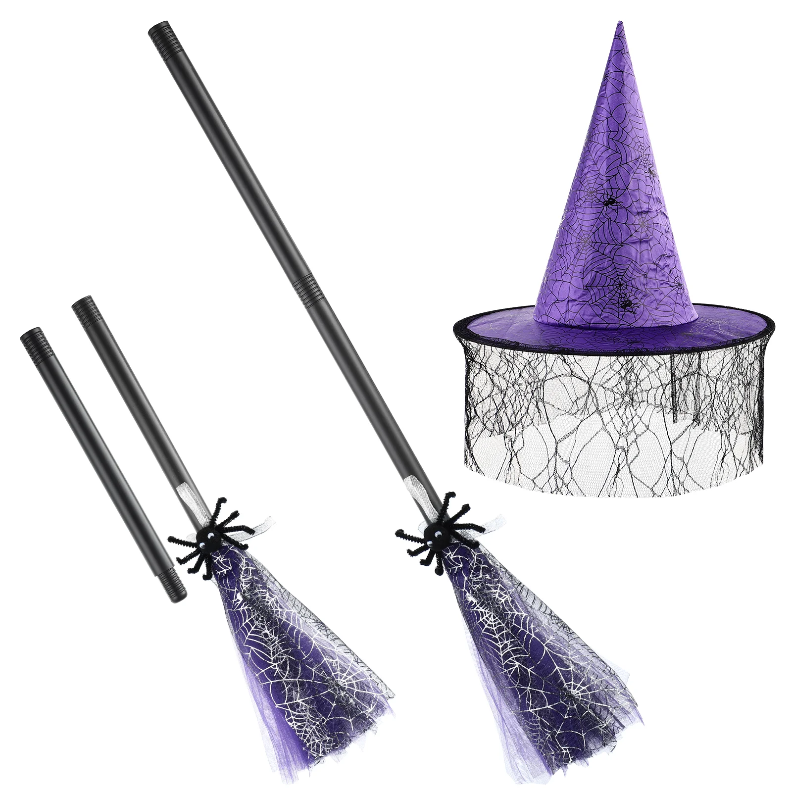 

Witchbroom Broomstick Costume Kids Hats Partyhat Decorations Stick Girls Favorsprops Handle Teen Adult Witches Costumes Wood Set