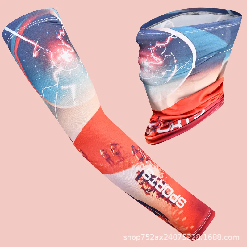 

Sunscreen Mask and Ice Silk Sleeve Summer New Style Printed Men's Thin Quick-drying Cycling Driving Fishing Outdoor Arm Sleeve