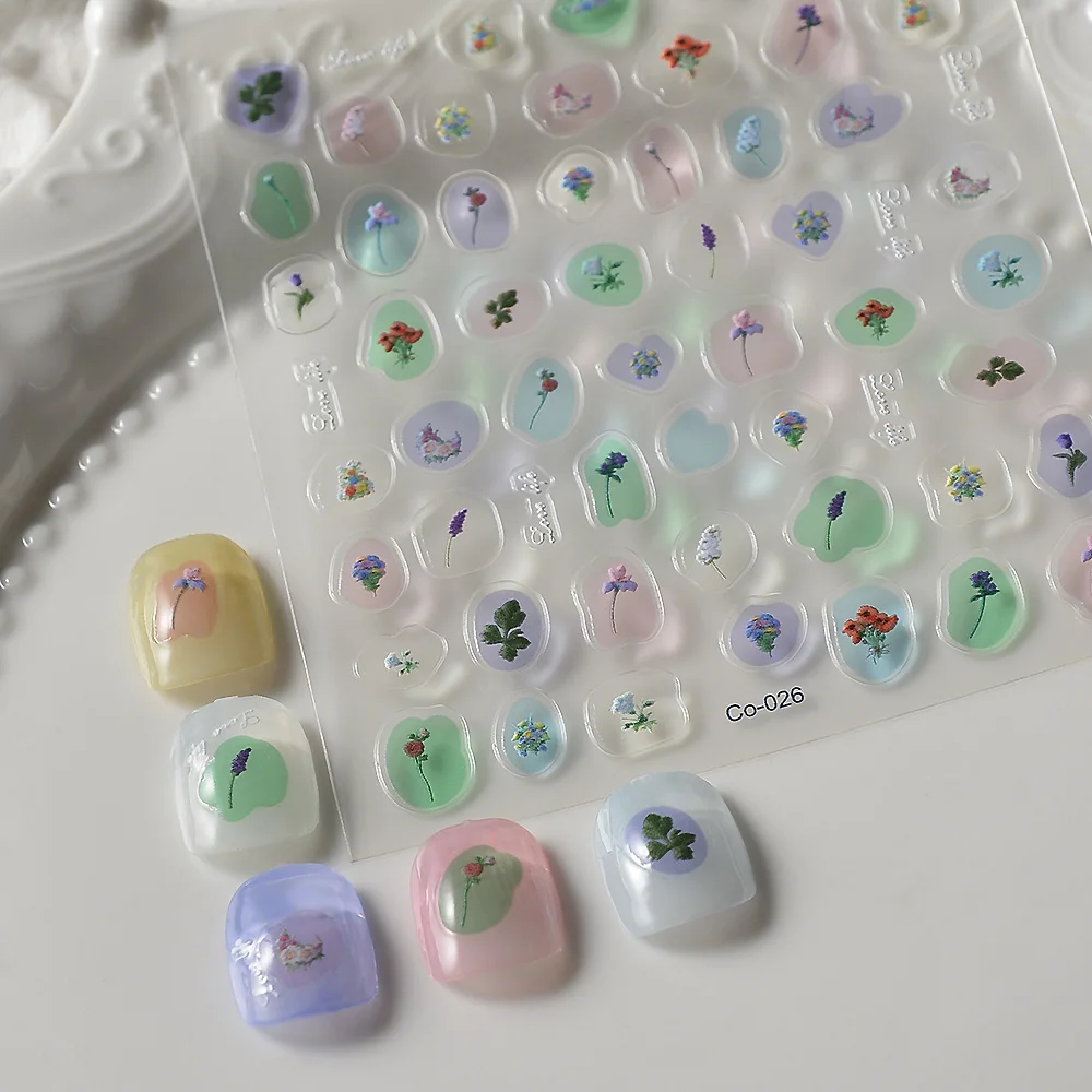 Цветок в воде желе 5D наклейки для ногтей Подвески горячая Распродажа фабрика